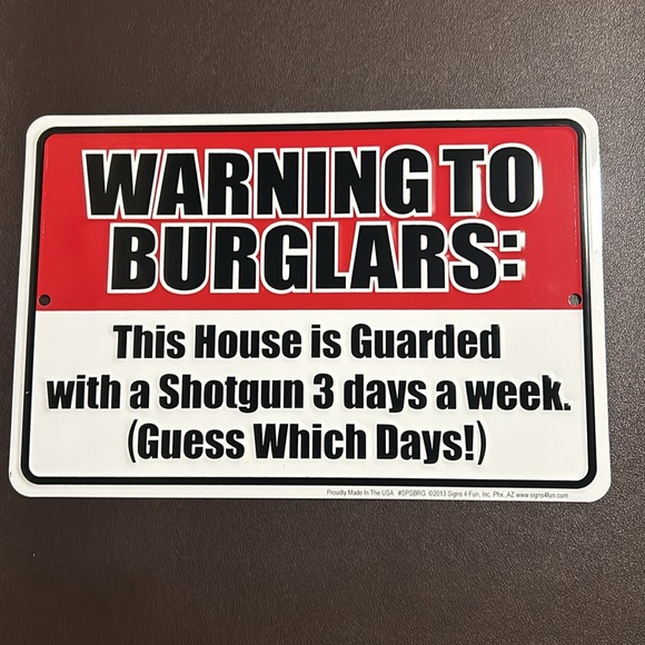 New Burglar Tin Sign shotgun - Picture 3 of 5